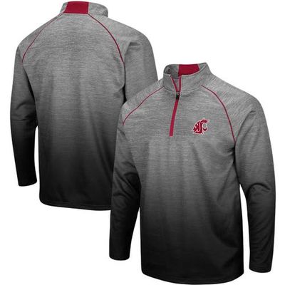 Men's Colosseum Heathered Gray Washington State Cougars Sitwell Sublimated Quarter-Zip Pullover Jacket in Heather Gray