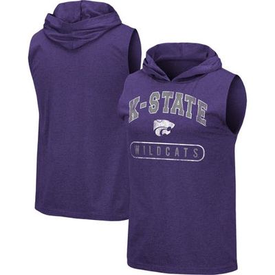 Men's Colosseum Heathered Purple Kansas State Wildcats Varsity Hoodie Tank Top in Heather Purple