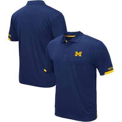 Men's Colosseum Navy Michigan Wolverines Big & Tall Santry Polo