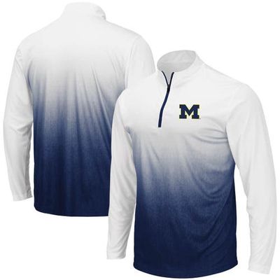 Men's Colosseum Navy Michigan Wolverines Magic Team Logo Quarter-Zip Jacket