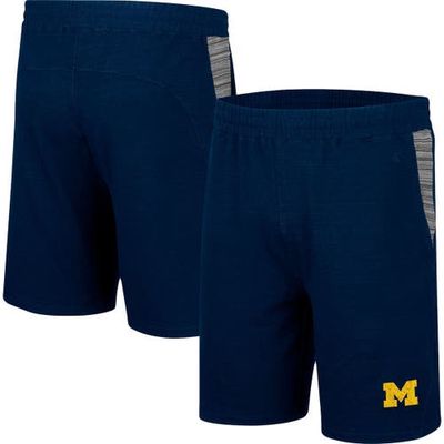Men's Colosseum Navy Michigan Wolverines Wild Party Tri-Blend Shorts
