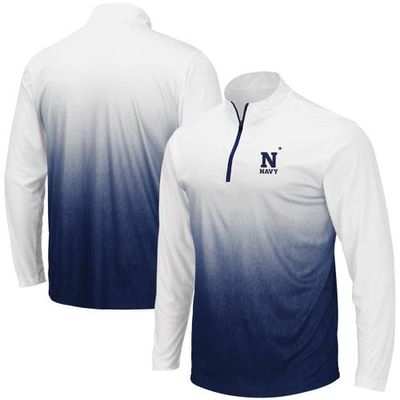 Men's Colosseum Navy Navy Midshipmen Magic Team Logo Quarter-Zip Jacket