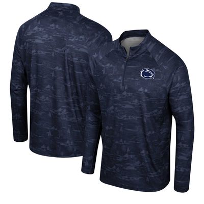 Men's Colosseum Navy Penn State Nittany Lions Carson Raglan Quarter-Zip Jacket