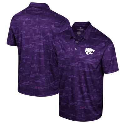 Men's Colosseum Purple Kansas State Wildcats Daly Print Polo