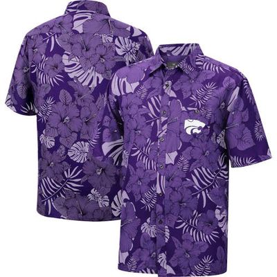 Men's Colosseum Purple Kansas State Wildcats Dude Camp Button-Up Shirt