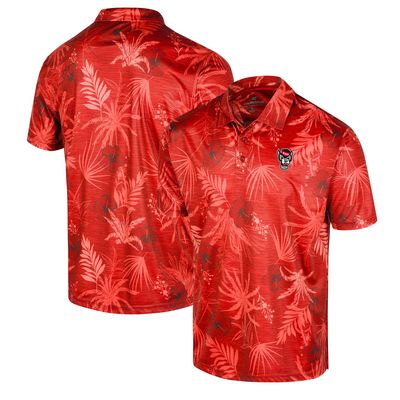 Men's Colosseum Red NC State Wolfpack Palms Team Polo