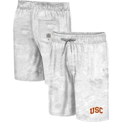 Men's Colosseum White USC Trojans Realtree Aspect Ohana Swim Shorts