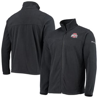 Men's Columbia Black Ohio State Buckeyes Flanker III Fleece Team Full-Zip Jacket