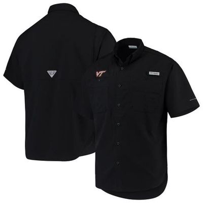 Men's Columbia Black Virginia Tech Hokies PFG Tamiami Omni-Shade Button-Down Shirt