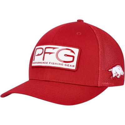 Men's Columbia Cardinal Arkansas Razorbacks PFG Hooks Flex Hat