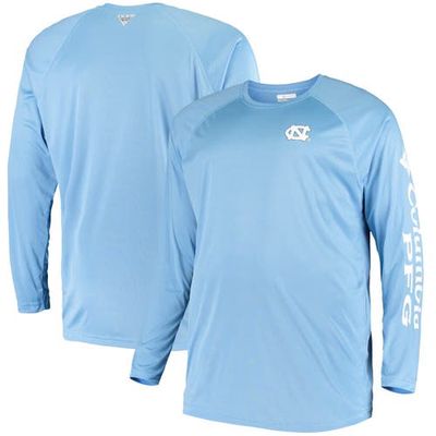 Men's Columbia Carolina Blue North Carolina Tar Heels Big & Tall Terminal Tackle Long Sleeve Omni-Shade T-Shirt in Light Blue