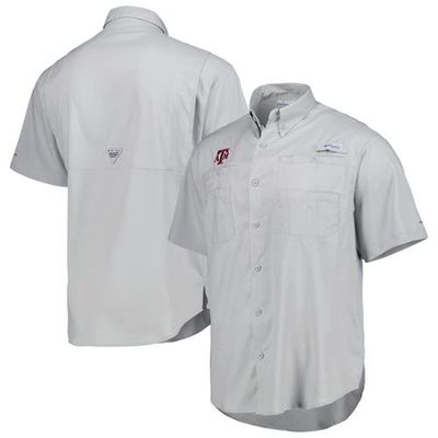 Men's Columbia Gray Texas A & M Aggies Tamiami Omni-Shade Button-Down Shirt