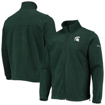 Men's Columbia Green Michigan State Spartans Flanker III Fleece Team Full-Zip Jacket