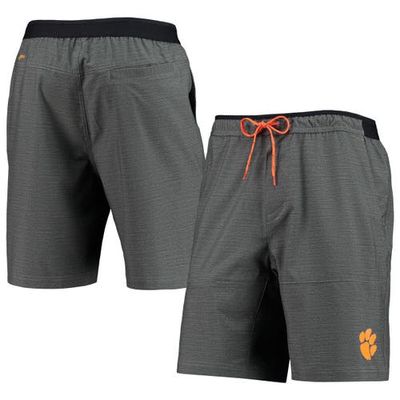 Men's Columbia Heathered Gray Clemson Tigers Twisted Creek Omni-Shield Shorts in Heather Gray