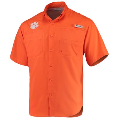 Men's Columbia Orange Clemson Tigers PFG Tamiami Shirt