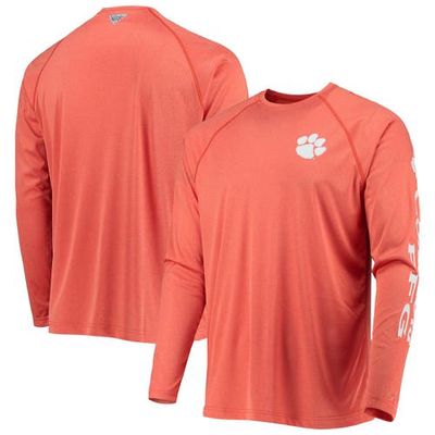 Men's Columbia Orange Clemson Tigers PFG Terminal Tackle Omni-Shade Long Sleeve T-Shirt