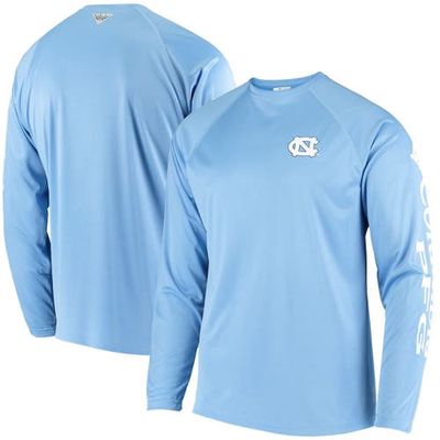 Men's Columbia PFG Carolina Blue North Carolina Tar Heels Terminal Tackle Omni-Shade Long Sleeve T-Shirt in Light Blue