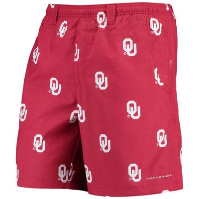 Men's Columbia PFG Crimson Oklahoma Sooners Backcast II 8" Omni-Shade Hybrid Shorts
