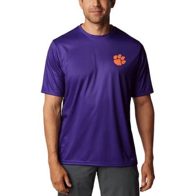 Men's Columbia Purple Clemson Tigers Terminal Tackle State Omni-Shade T-Shirt