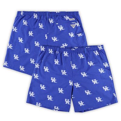 Men's Columbia Royal Kentucky Wildcats Big & Tall Backcast II Allover Print Logo Omni-Shade Shorts