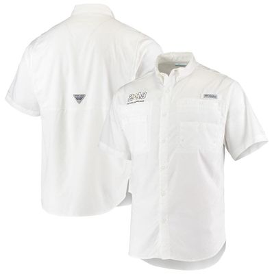 Men's Columbia White 2019 College Football Playoff National Championship Logo Tamiami Omni-Shade Button-Down Shirt