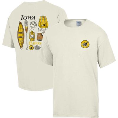 Men's Comfort Wash Cream Iowa Hawkeyes Camping Trip T-Shirt