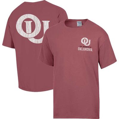 Men's Comfort Wash Crimson Oklahoma Sooners Vintage Logo T-Shirt