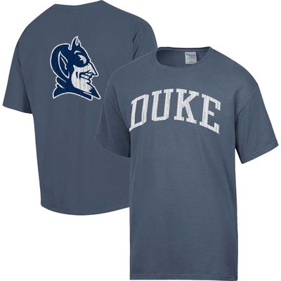 Men's Comfort Wash Heather Navy Duke Blue Devils Vintage Arch 2-Hit T-Shirt