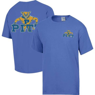 Men's Comfort Wash Light Blue Pitt Panthers Vintage Logo T-Shirt