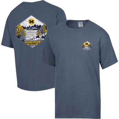 Men's Comfort Wash Steel Michigan Wolverines Landscape Sketch T-Shirt