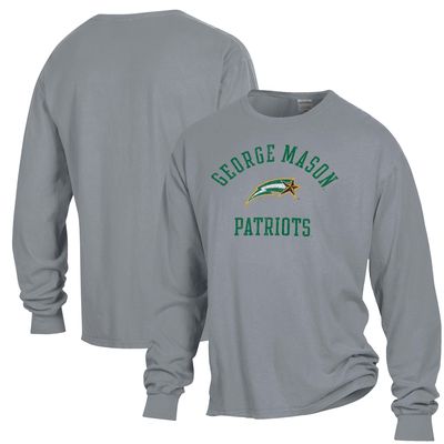 Men's ComfortWash Gray George Mason Patriots Garment Dyed Long Sleeve T-Shirt