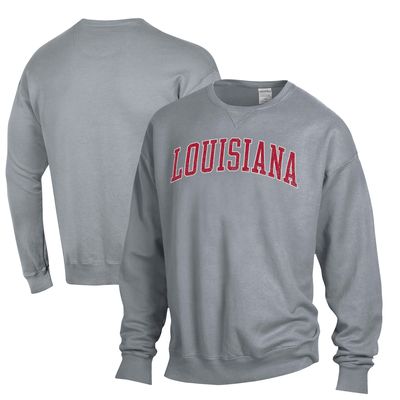 Men's ComfortWash Gray Louisiana Ragin' Cajuns Garment Dyed Fleece Crewneck Pullover Sweatshirt