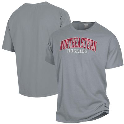 Men's ComfortWash Gray Northeastern Huskies Garment Dyed T-Shirt