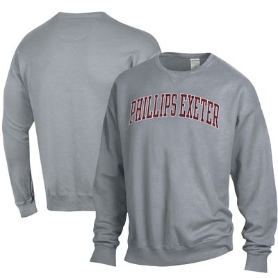 Men's ComfortWash Gray Phillips Exeter Academy Big Red Garment Dyed Pullover Sweatshirt