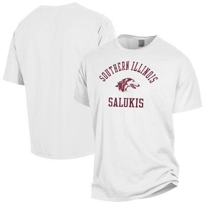 Men's ComfortWash White Southern Illinois Salukis Arch Logo Garment Dyed T-Shirt