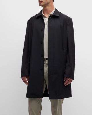 Men's Concealed Placket Raincoat