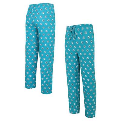 Men's Concepts Sport Aqua Miami Dolphins Gauge Allover Print Knit Sleep Pants