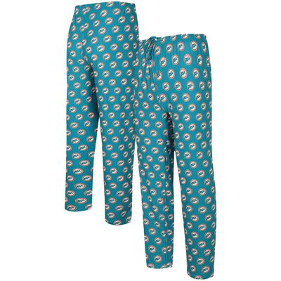 Men's Concepts Sport Aqua Miami Dolphins Gauge Throwback Allover Print Knit Pants