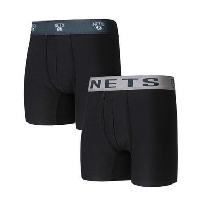Men's Concepts Sport Black Brooklyn Nets Breakthrough 2-Pack Boxer Briefs