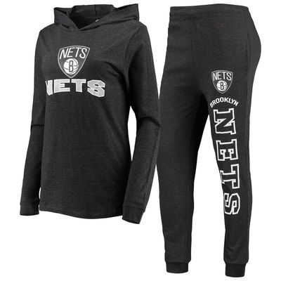 Men's Concepts Sport Black Brooklyn Nets Pullover Hoodie & Pants Sleep Set