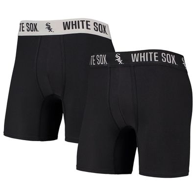 Men's Concepts Sport Black/Gray Chicago White Sox Two-Pack Flagship Boxer Briefs Set