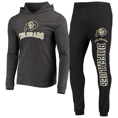 Men's Concepts Sport Black/Heather Charcoal Colorado Buffaloes Meter Long Sleeve Hoodie T-Shirt & Jogger Pajama Set