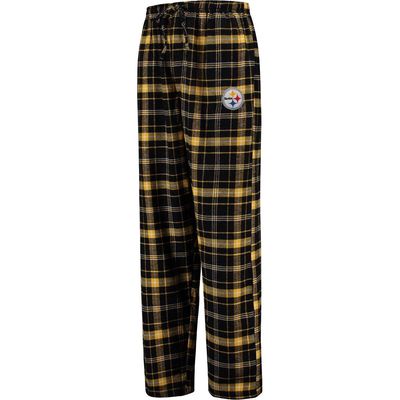 Men's Concepts Sport Black Pittsburgh Steelers Ultimate Plaid Flannel Pajama Pants