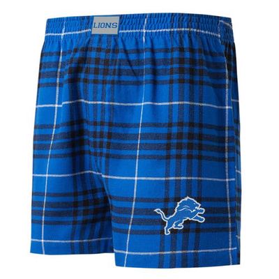 Men's Concepts Sport Blue/Black Detroit Lions Concord Flannel Boxers