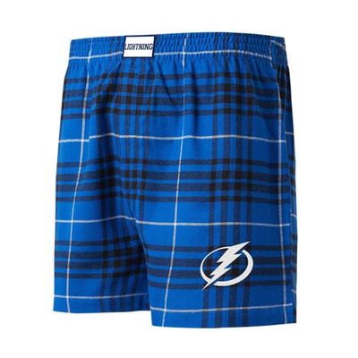 Men's Concepts Sport Blue/Black Tampa Bay Lightning Concord Flannel Boxers