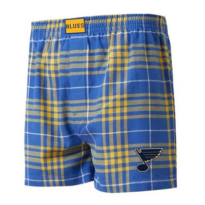 Men's Concepts Sport Blue/Gold St. Louis Blues Concord Flannel Boxers