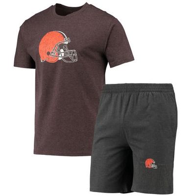 Men's Concepts Sport Brown/Charcoal Cleveland Browns Meter T-Shirt & Shorts Set