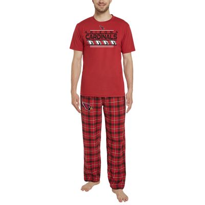 Men's Concepts Sport Cardinal/Black Arizona Cardinals Arctic T-Shirt & Flannel Pants Sleep Set
