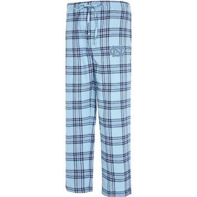 Men's Concepts Sport Carolina Blue/Navy North Carolina Tar Heels Takeaway Plaid Flannel Pants in Light Blue