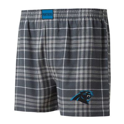 Men's Concepts Sport Charcoal/Gray Carolina Panthers Concord Flannel Boxers